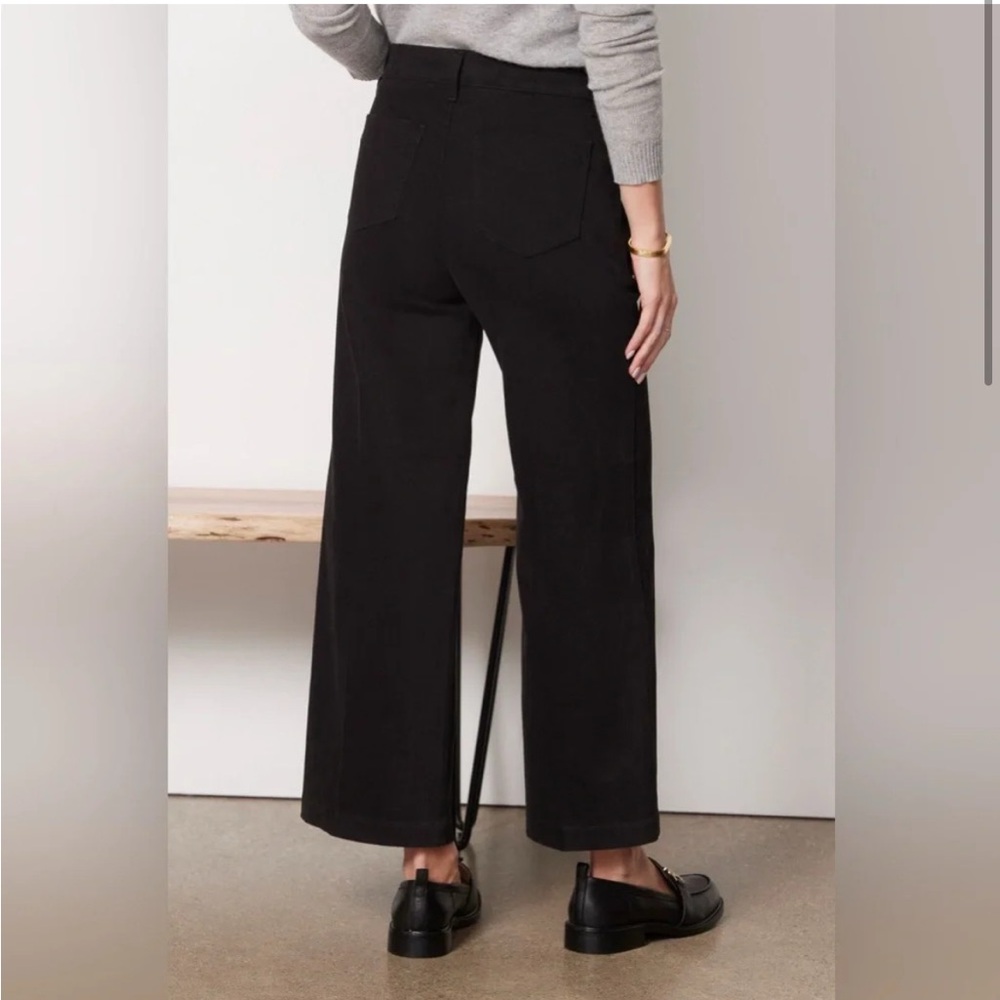 Evereve Beth in black cropped wide leg pants Jeans - Picture 2 of 6